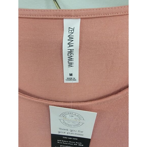 Zenana Premium Womens Blush Pink Pleated Tunic Top M - Picture 3 of 4